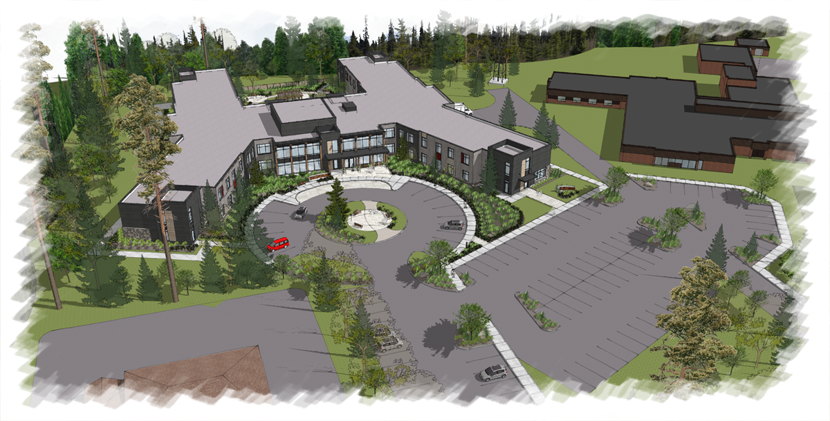 artist rendition of the new Four Seasons Lodge aerial 1
