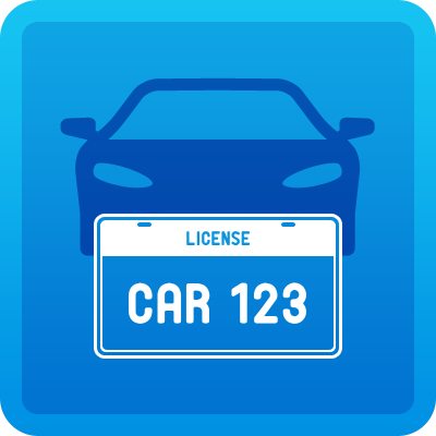 car and license plate graphic