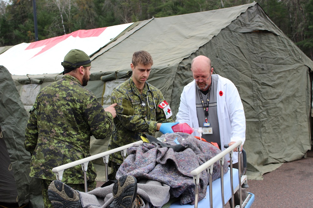 Hospital and Military personnel during exercise