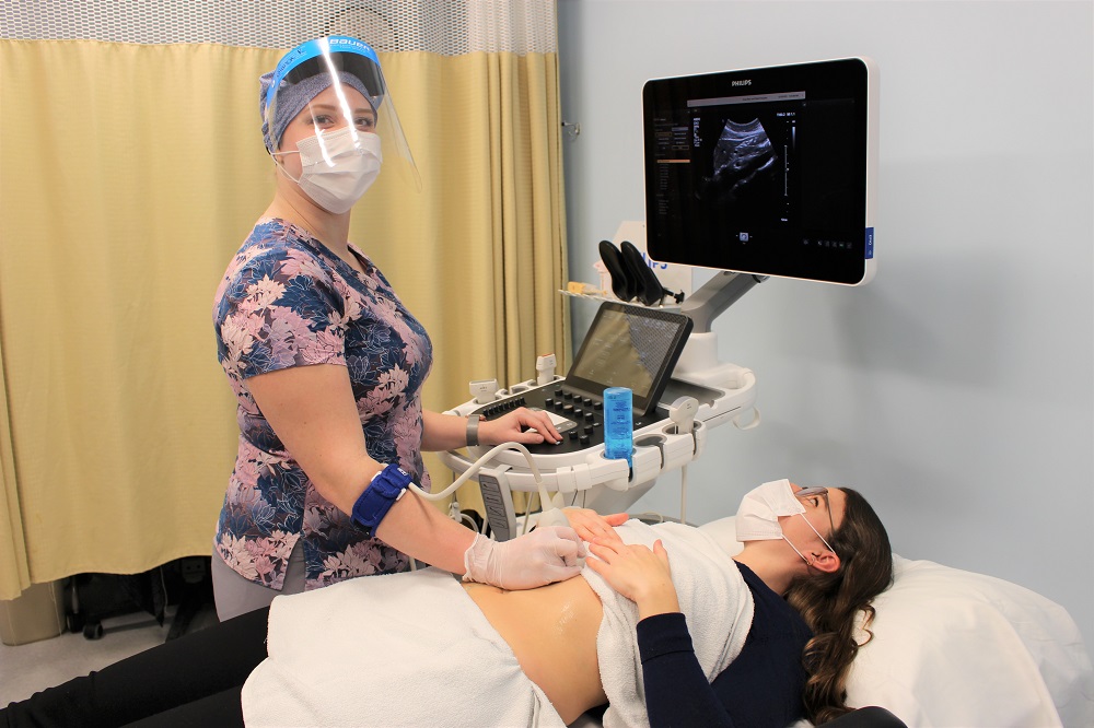 Sonographer in ultrasound