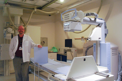 Healthcare worker in xray room